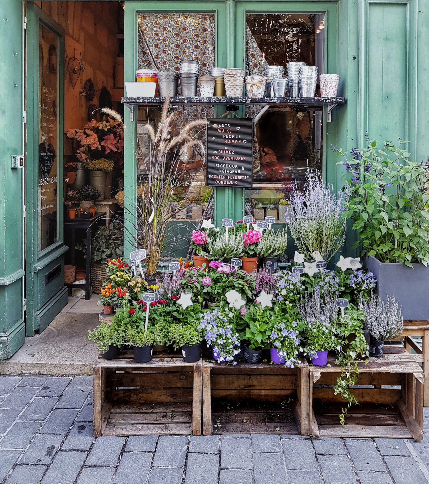 Blomsterbutik set fra gaden